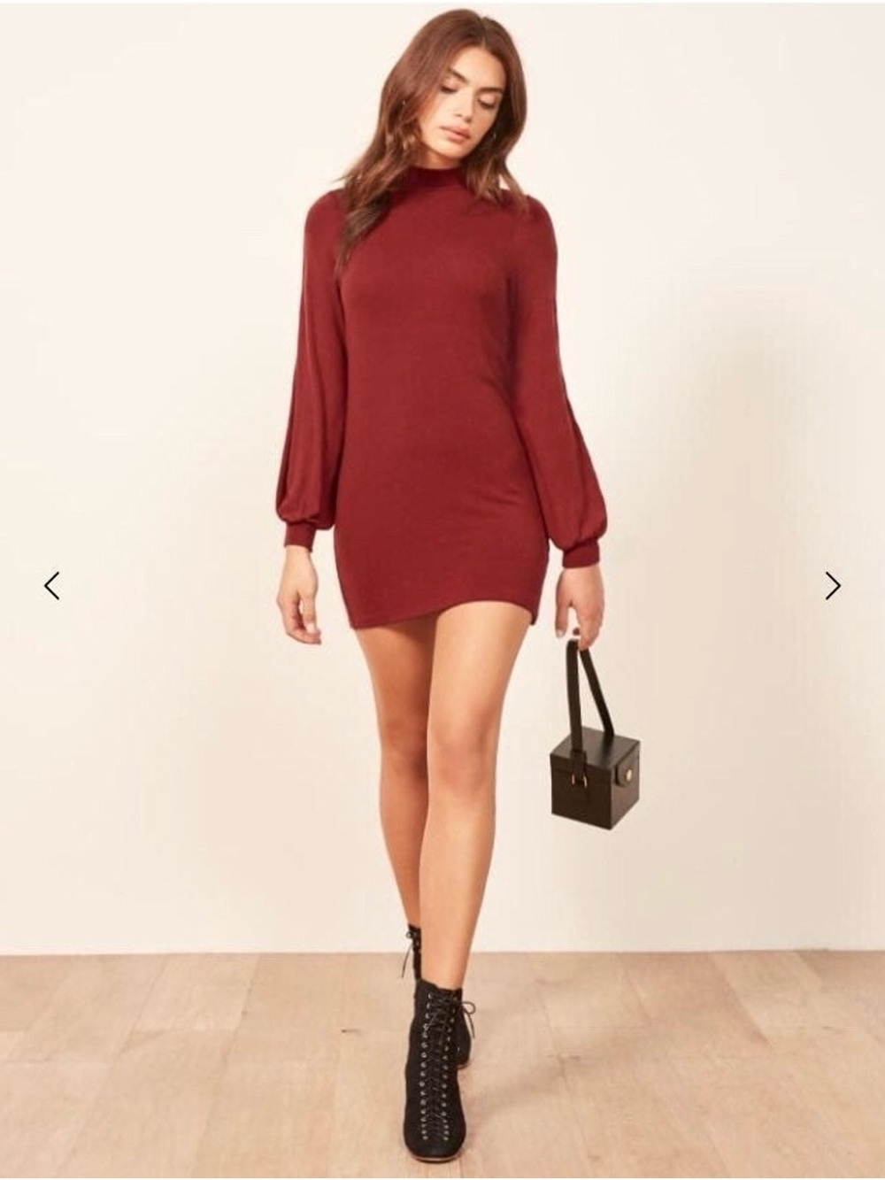 Reformation Nadine Dress in Crimson Red